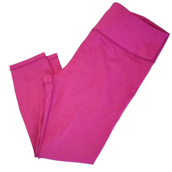 IVL Collective Go Power Sport Raspberry Glitter High Rise Cropped Leggings Sz 14 - Picture 9 of 11